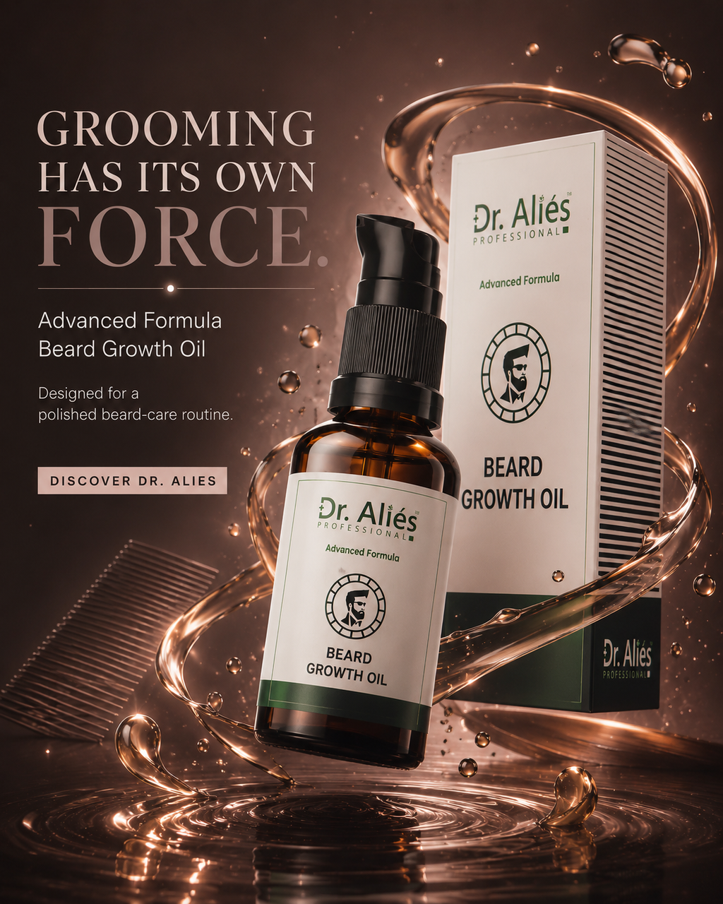 Dr. Alies Professional Beard Growth Oil | Conditioning Beard & Skin Grooming Oil