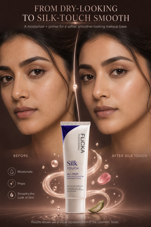 Flicka Silk Touch 3-in-1 Moisturizer Primer | Hydrating Makeup Prep Cream