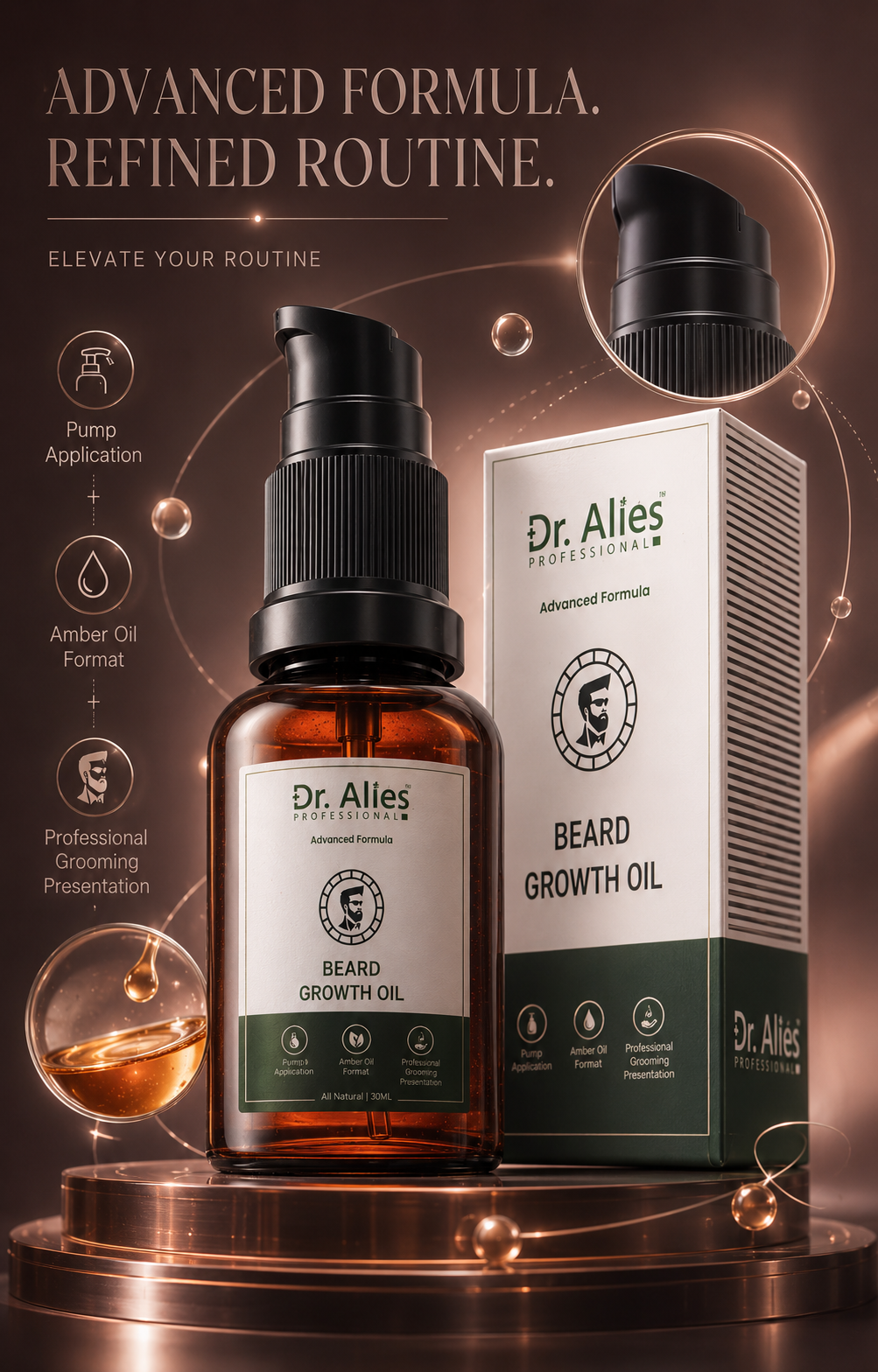 Dr. Alies Professional Beard Growth Oil | Conditioning Beard & Skin Grooming Oil