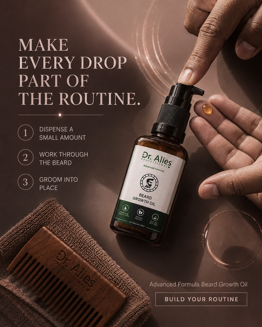 Dr. Alies Professional Beard Growth Oil | Conditioning Beard & Skin Grooming Oil