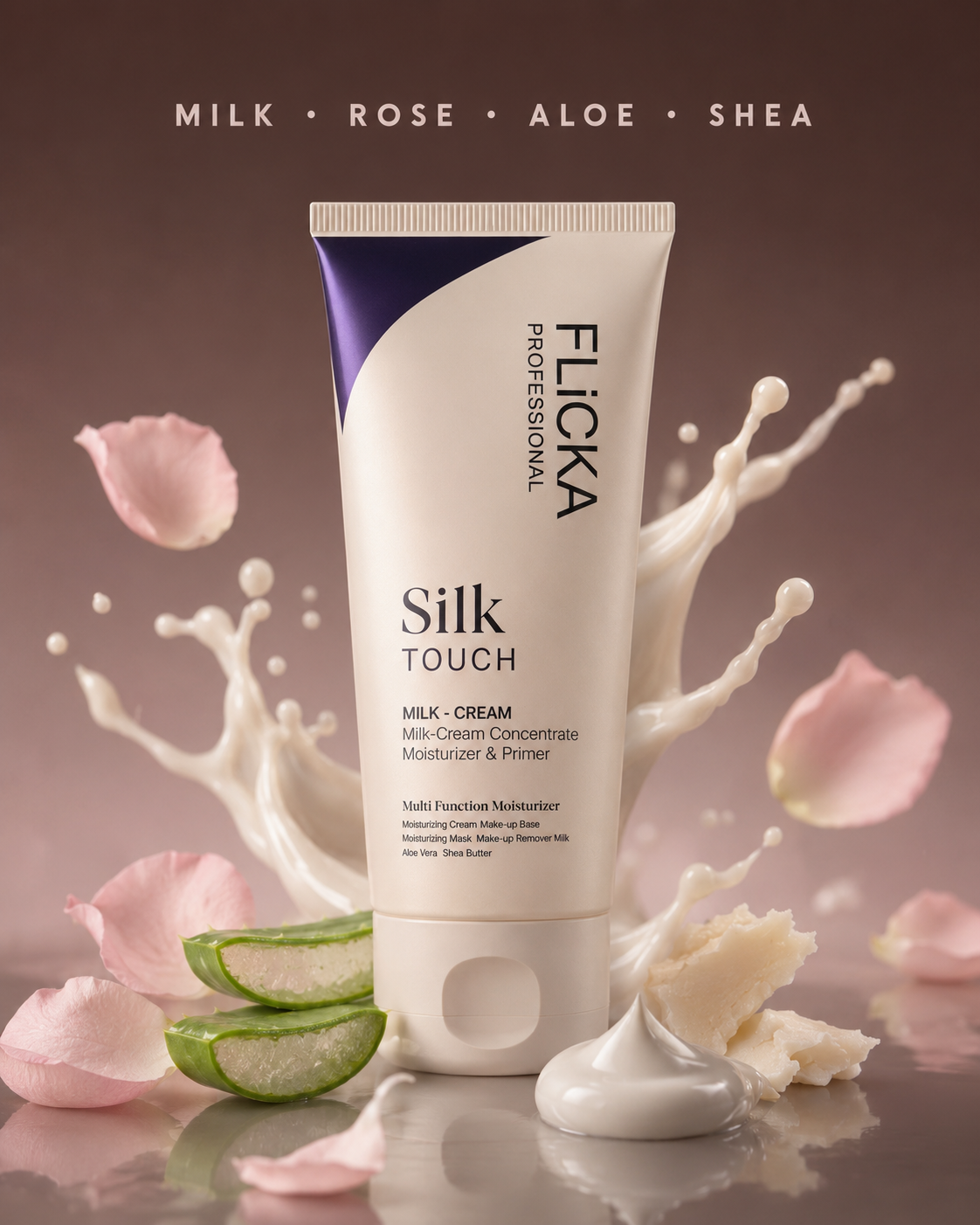 Flicka milk rose aloe and shea ingredients