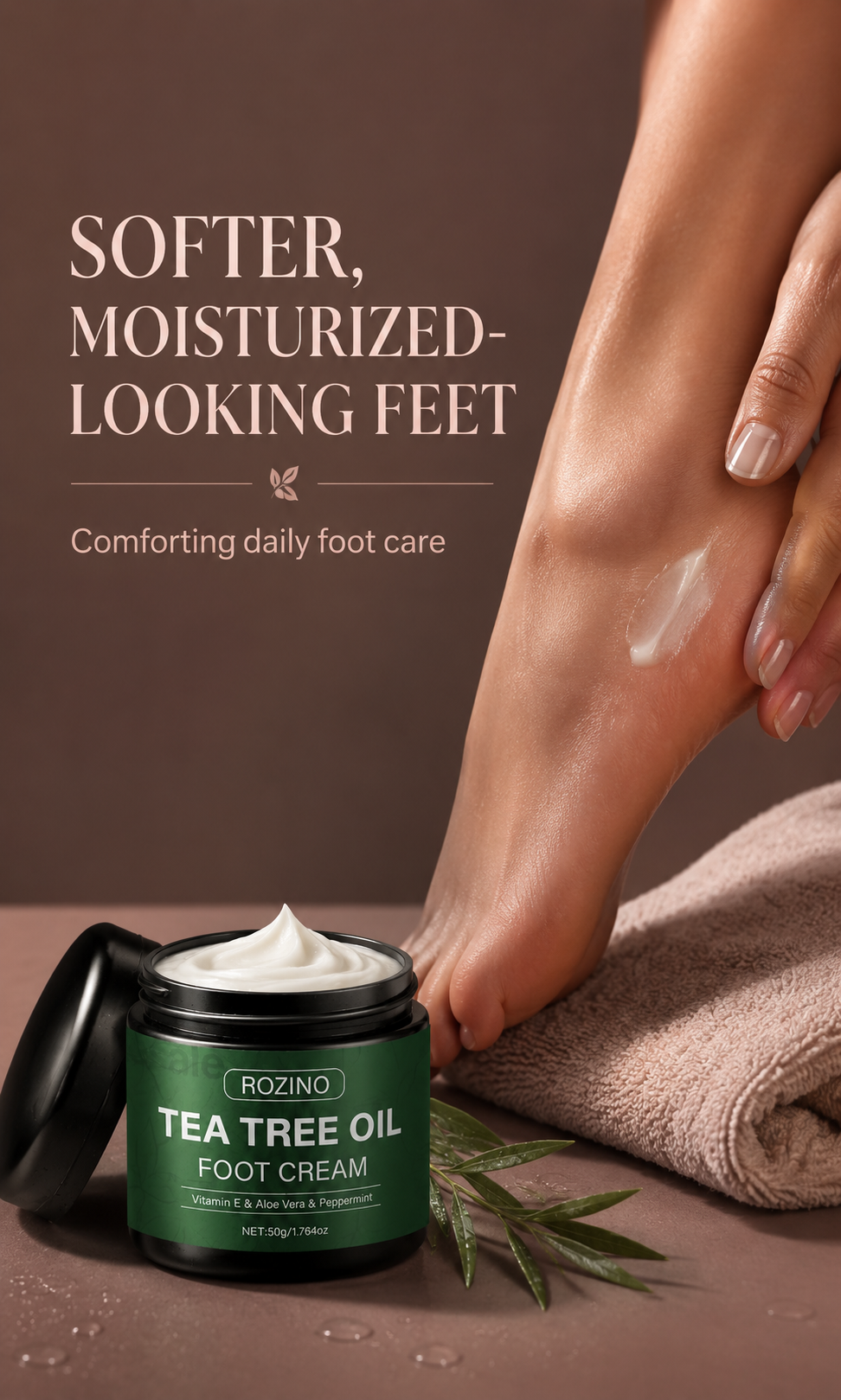 Rozino Tea Tree Oil Foot Cream | Moisturizing Foot Care Cream