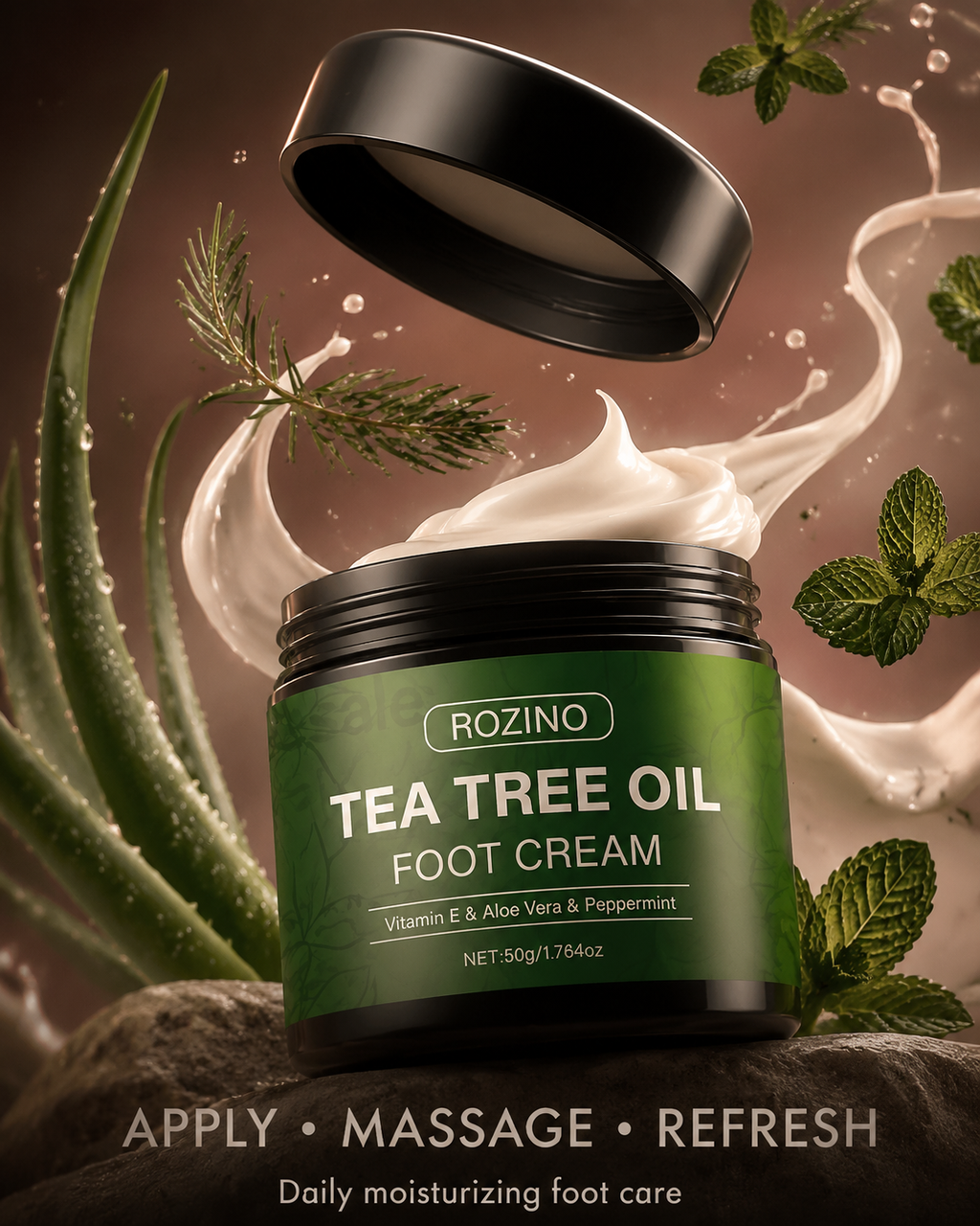 Rozino Tea Tree Oil Foot Cream | Moisturizing Foot Care Cream