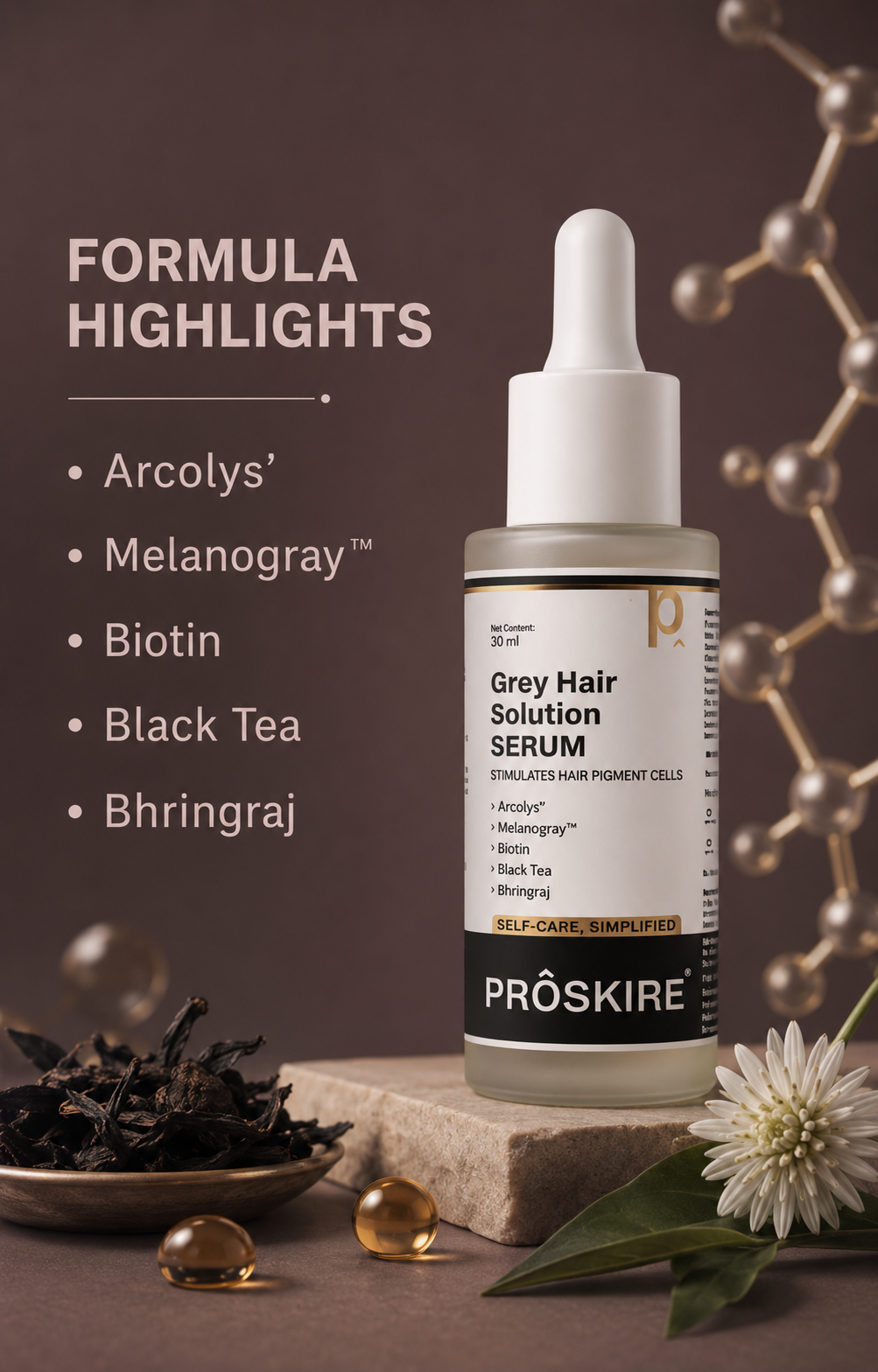 Proskire Anti Grey Hair Serum | Daily Hair Appearance & Root Care Serum