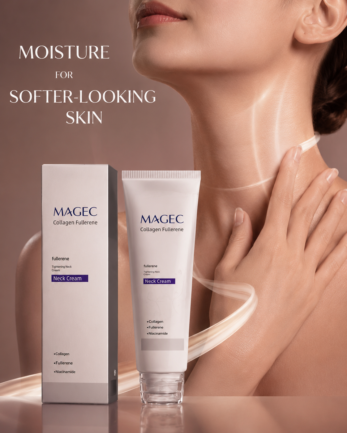 Magec neck cream moisture for softer-looking skin
