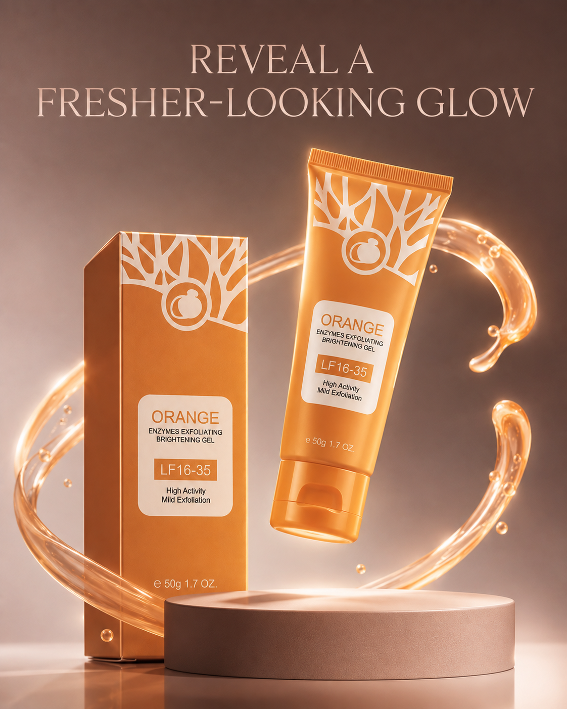 Orange gel fresher-looking glow